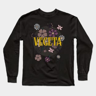 Aesthetic Proud Name Vegeta Flowers Anime Retro Styles Long Sleeve T-Shirt